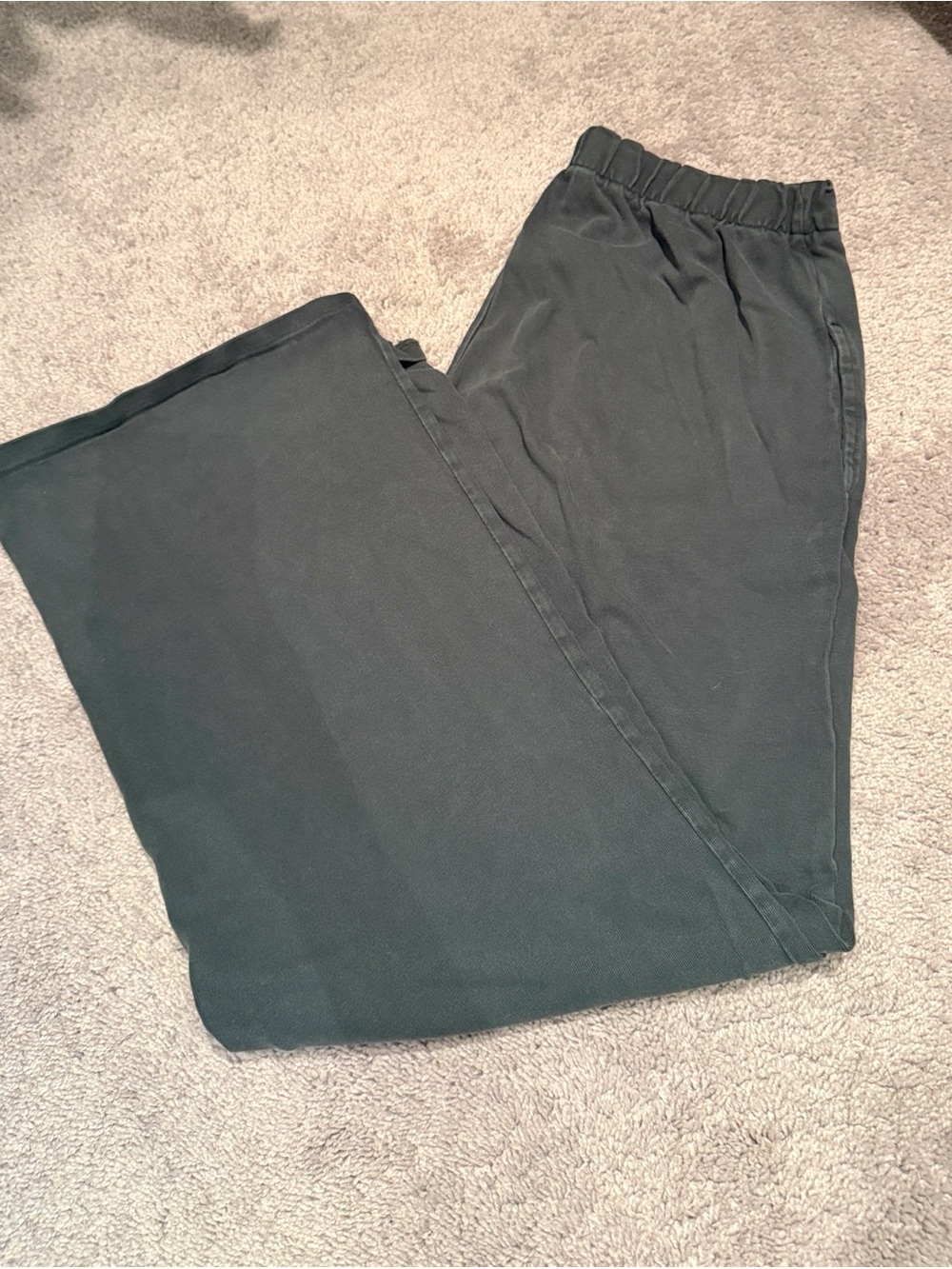 Brandy Melville Dark Green Elastic-Waist Pants